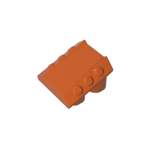 Gobricks,Slope 2 x 2 No Studs, with 3 Side Pistons Raised Edges,30603